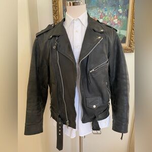 ALLSTATE LEATHER‎ Substantial Leather Classic Brando Motorcycle Jacket Size 46